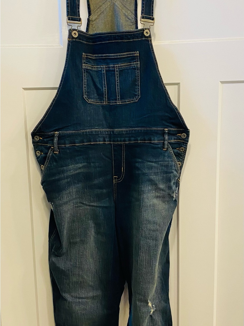 Torrid Women’s Dark Blue Denim Cropped Overalls - Plus Size 22